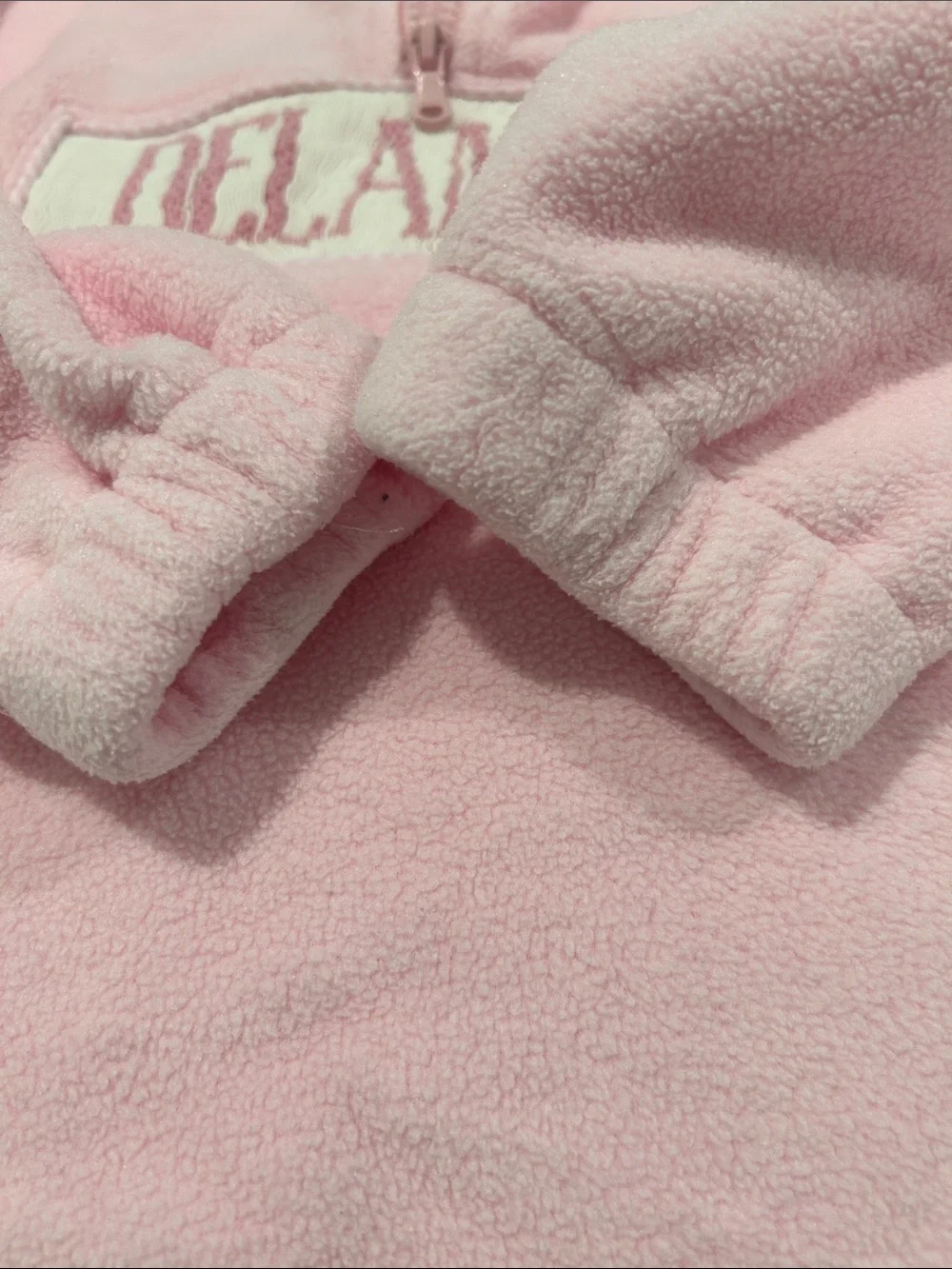 Custom Smock “Delaney” Pink Fleece Half-Zip Pullover